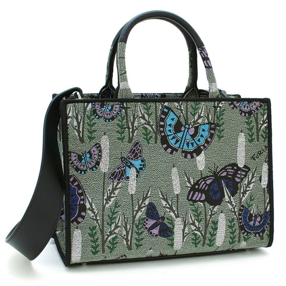 Furla Opportunity Jacquard Leather Tote Bag Beige - Picture 1 of 9